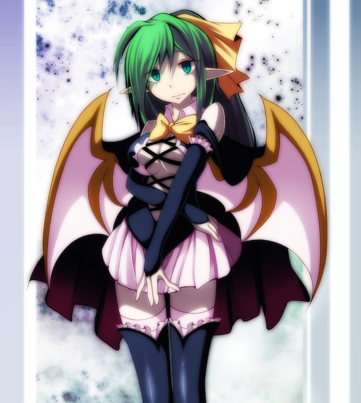 daiyousei dress no_bra pointy_ears s-syogo thighhighs touhou wings