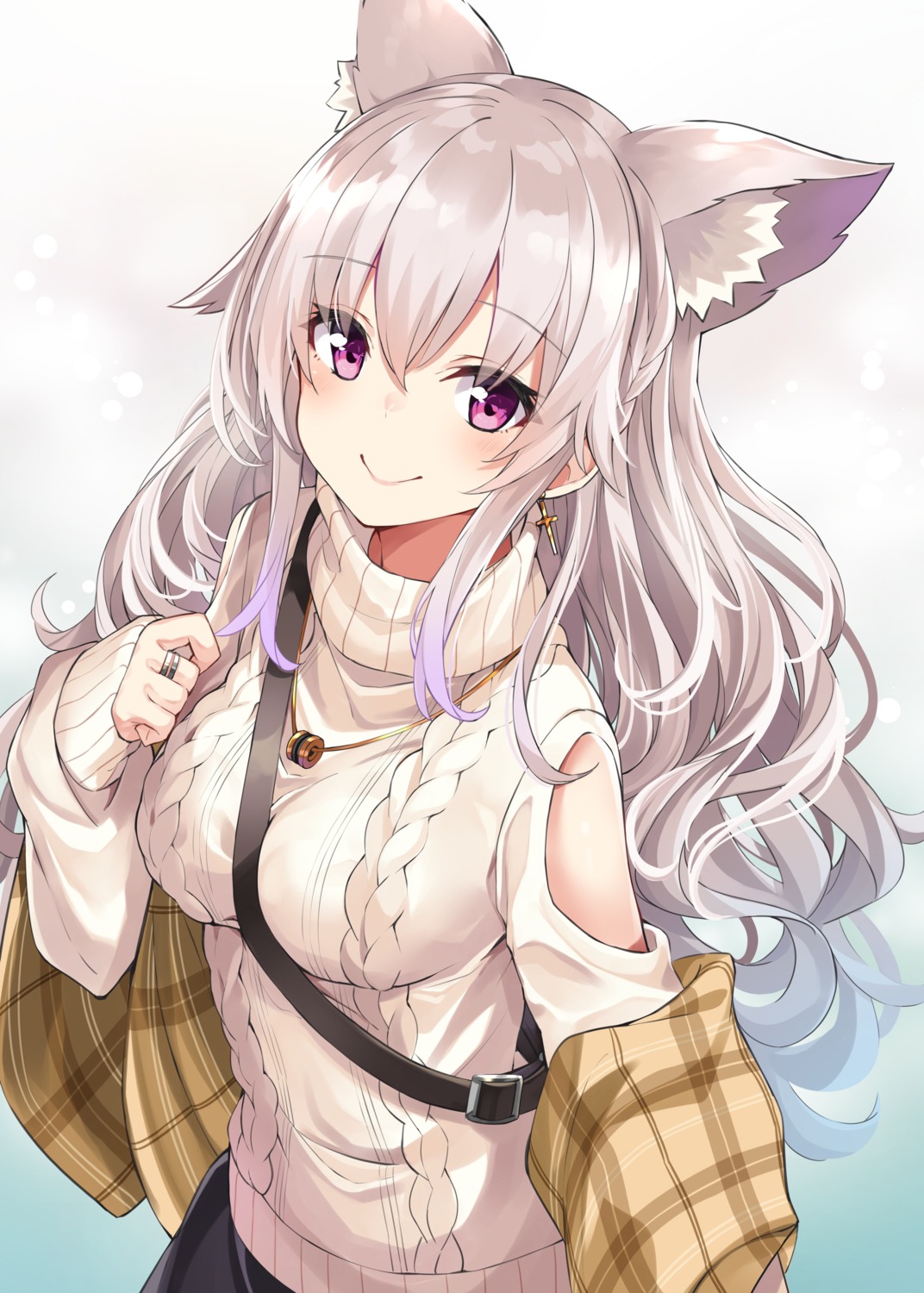 animal_ears nekomimi sweater takehana_note