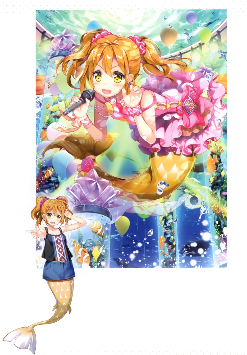 fujima_takuya mermaid monster_girl tail uniform