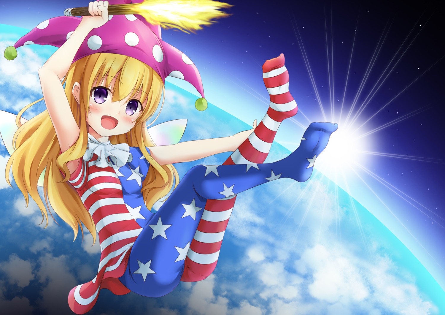 clownpiece pantyhose tekku_(artist) touhou wings