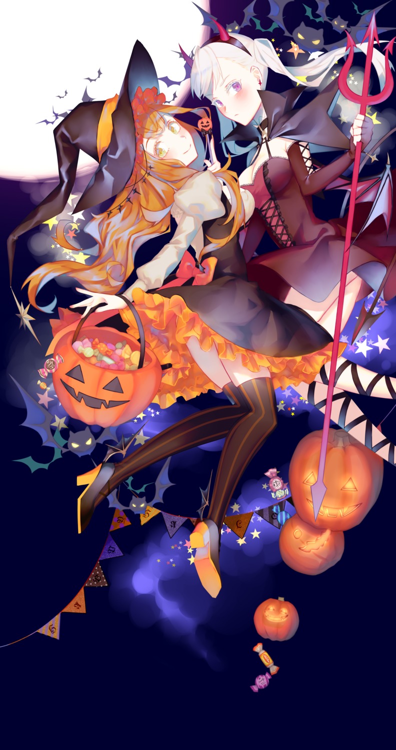 black_clover dress halloween heels mimosa_vermillion noelle_silva skirt_lift tagme thighhighs weapon wings witch