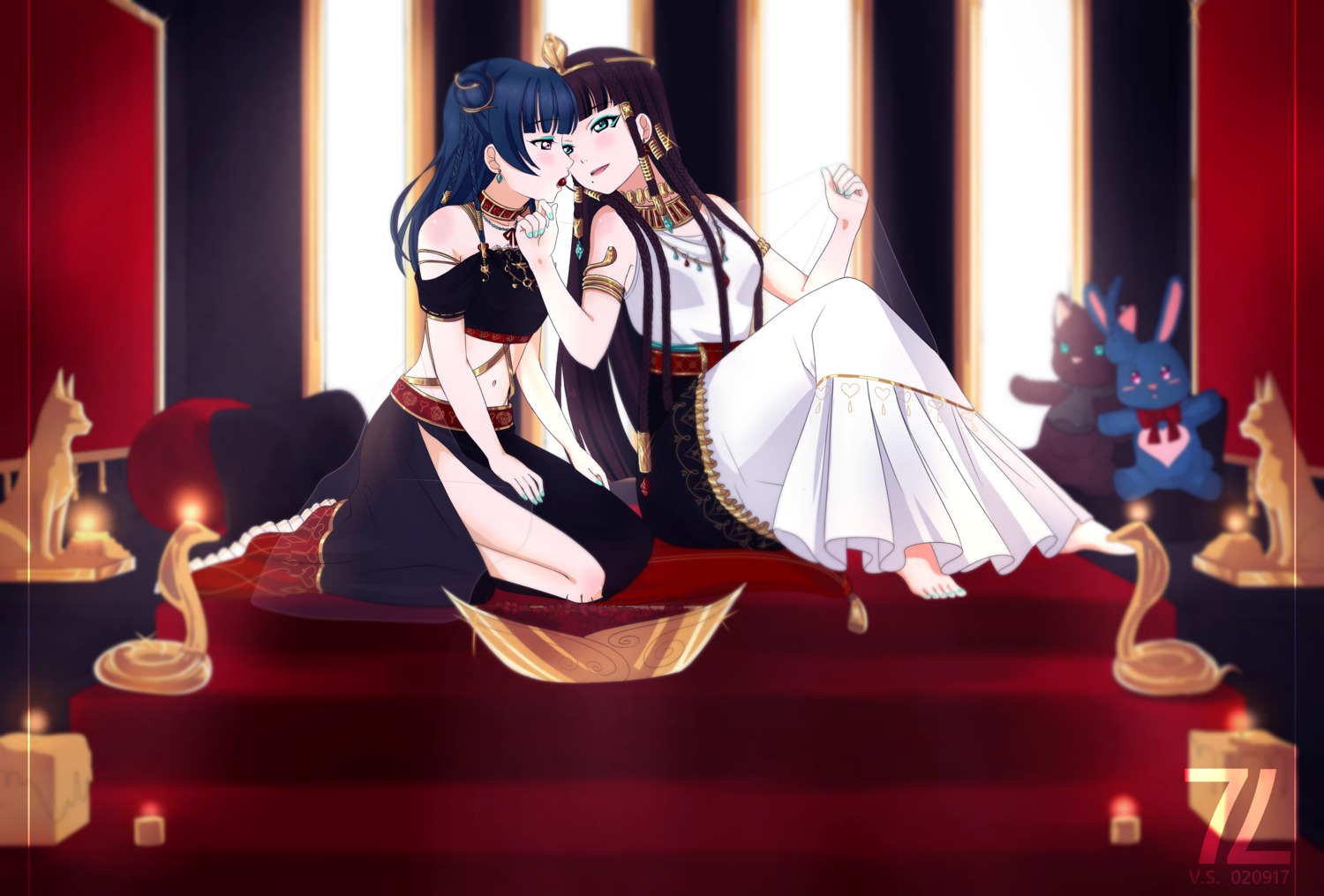 kurosawa_dia love_live!_sunshine!! seven_(sloxed) tsushima_yoshiko yuri