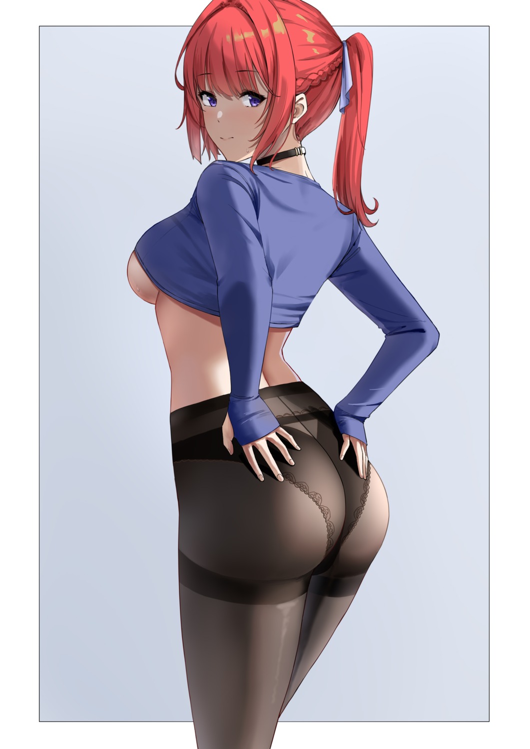 ass no_bra pantsu pantyhose shirt_lift tari_(aegr3883)