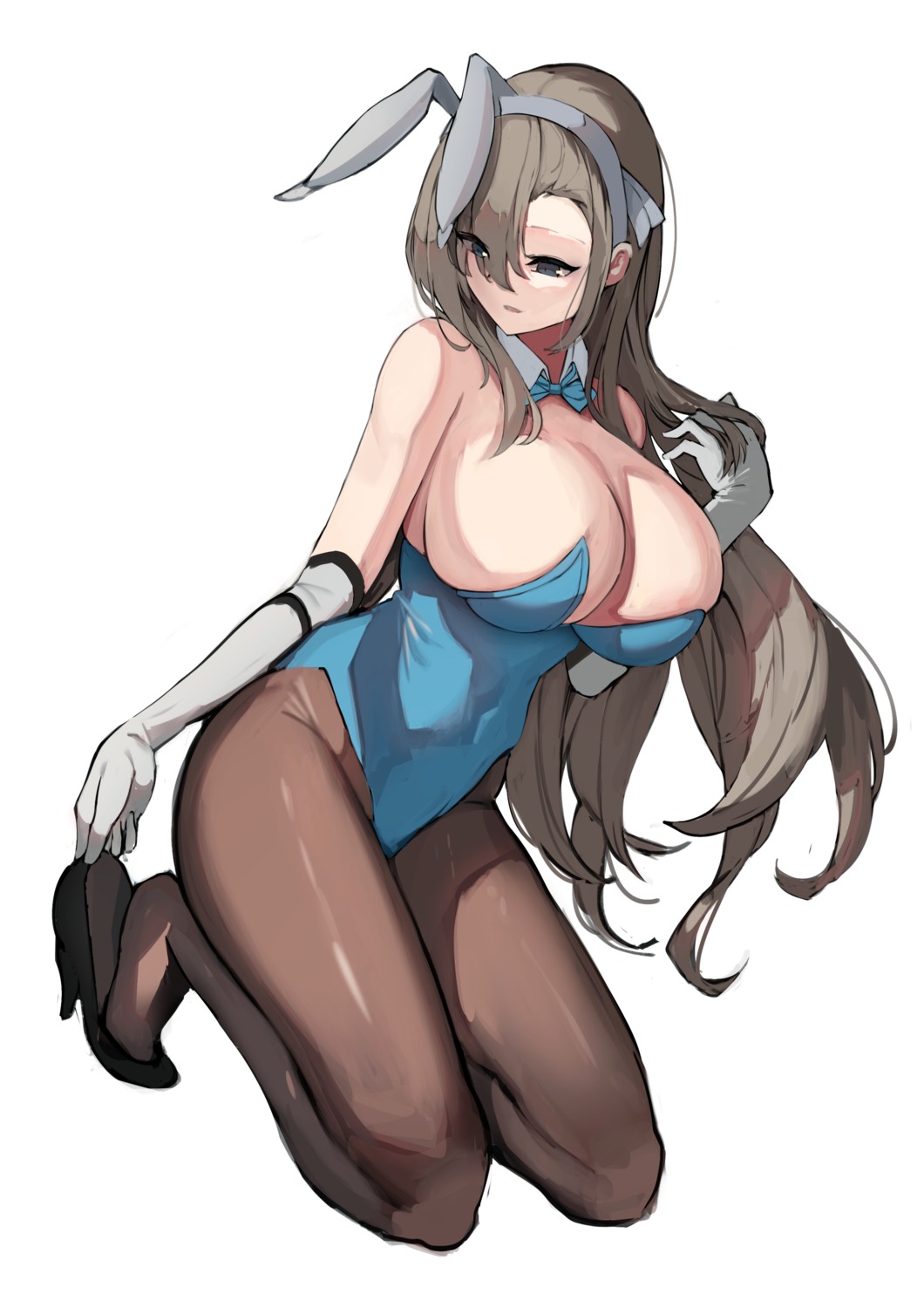 animal_ears blue_archive bunny_ears bunny_girl heels ichinose_asuna maanu no_bra pantyhose