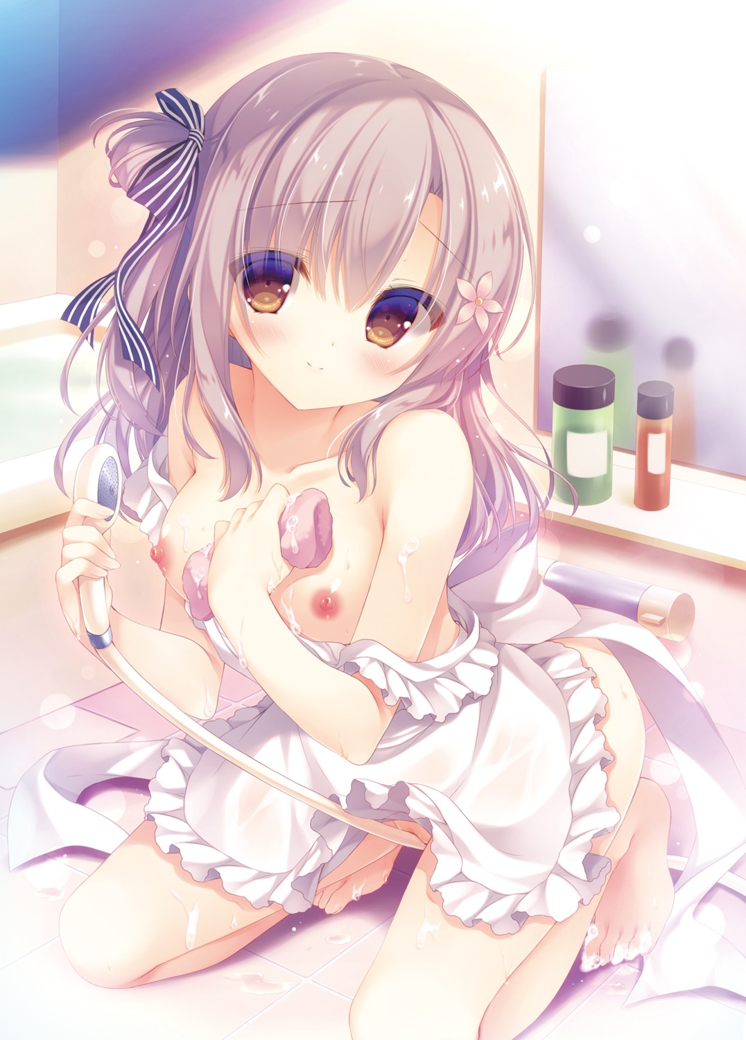 bathing naked_apron nipples peach_candy yukie