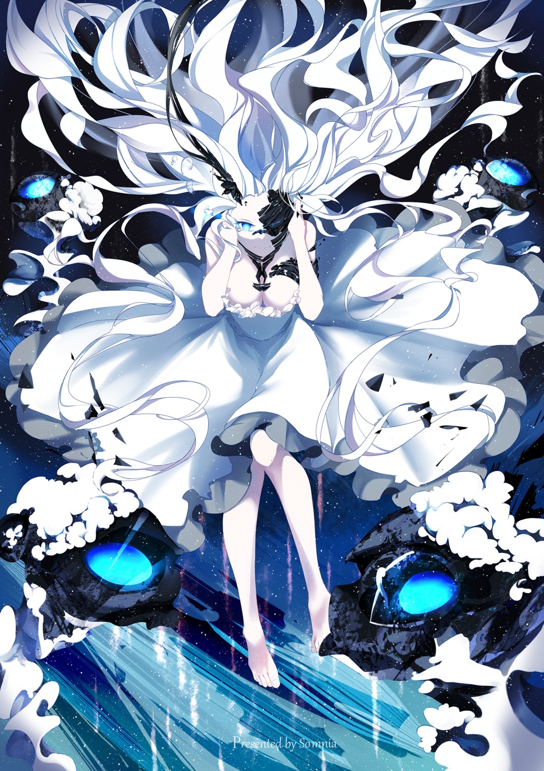 abyssal_jellyfish_hime dress feet kantai_collection no_bra somnia