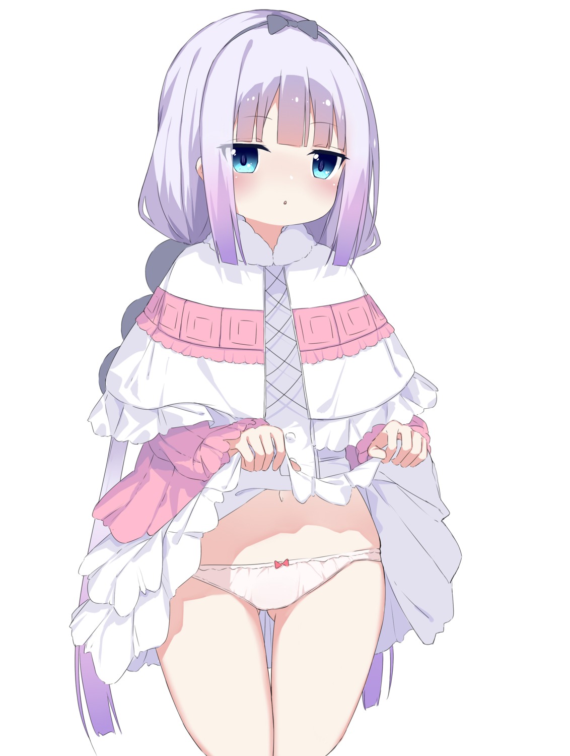 dress kanna_kamui kobayashi-san_chi_no_maid_dragon loli nama_mumu pantsu skirt_lift