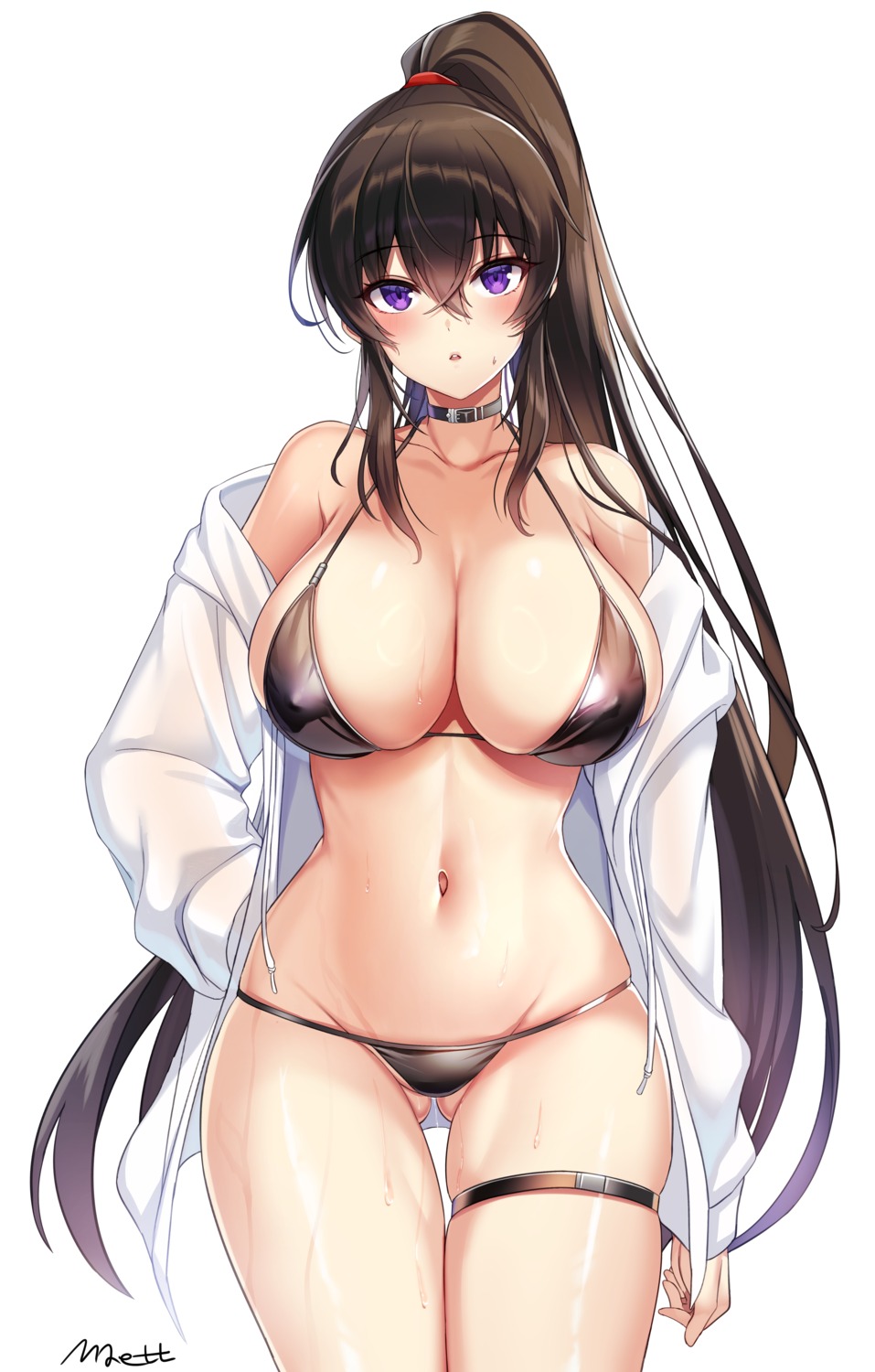 bikini counter:side erect_nipples garter maett open_shirt see_through swimsuits yanagi_mina