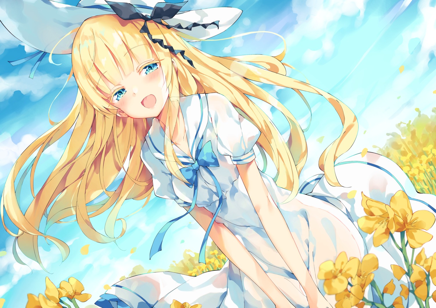 dress juliet_persia kishuku_gakkou_no_juliet nopan see_through skirt_lift summer_dress unacchi