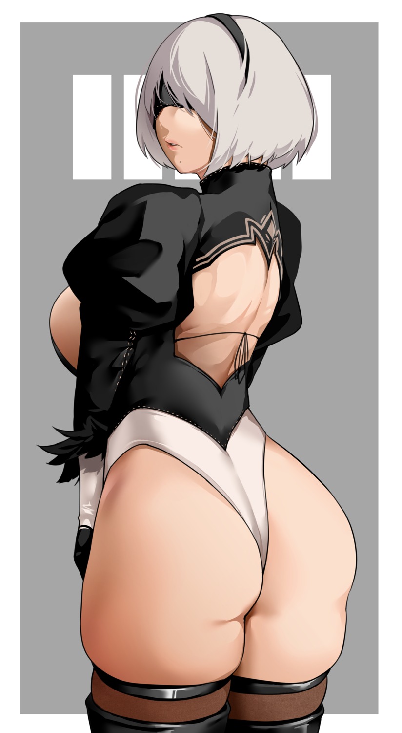 ass bakkanki bra leotard nier nier_automata thighhighs yorha_no.2_type_b