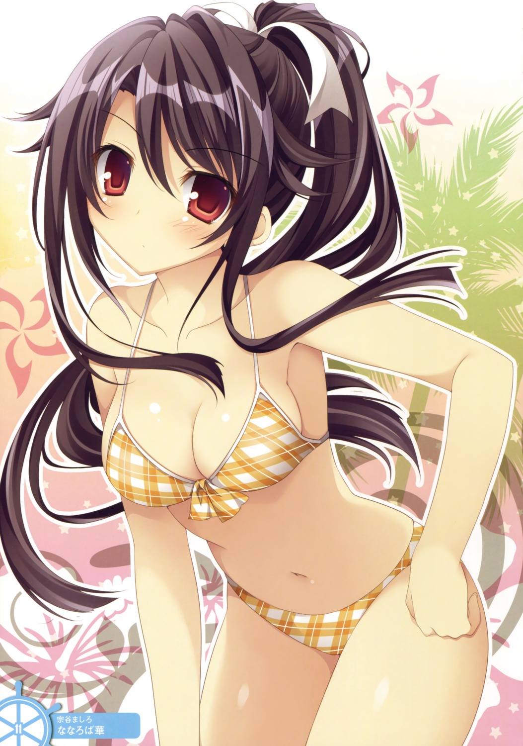 bikini cleavage high_school_fleet munetani_mashiro nanaroba_hana swimsuits