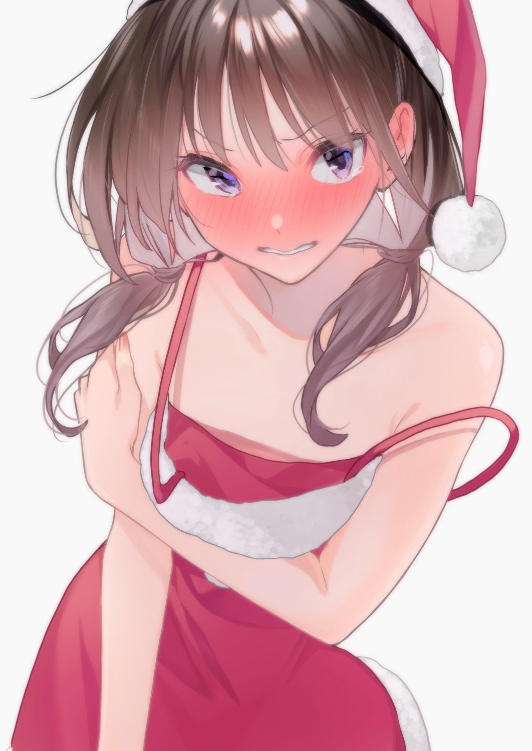 breast_hold christmas dress no_bra rinku_(rin9)