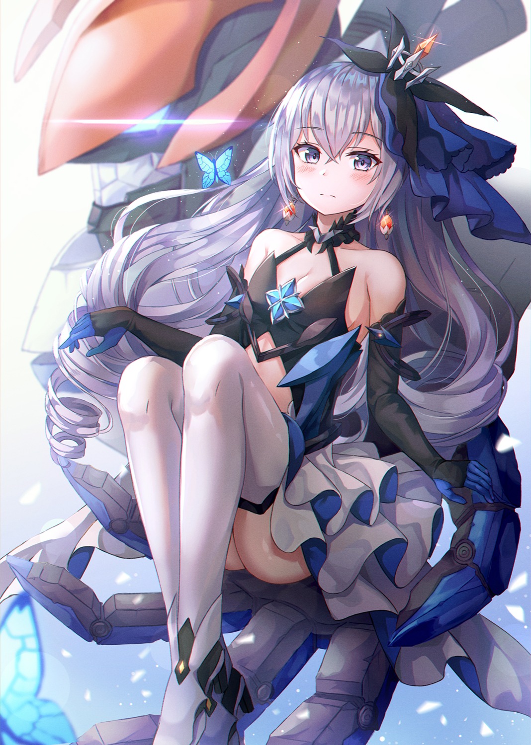 benghuai_xueyuan bronya_zaychik cleavage heels honkai_impact lkeris skirt_lift thighhighs