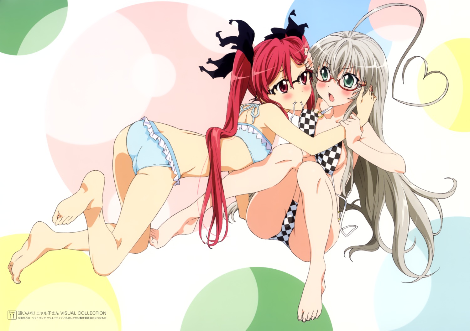 ass bikini feet haiyore!_nyaruko-san kuuko_(haiyore_nyaruko-san) megane nyaruko swimsuits