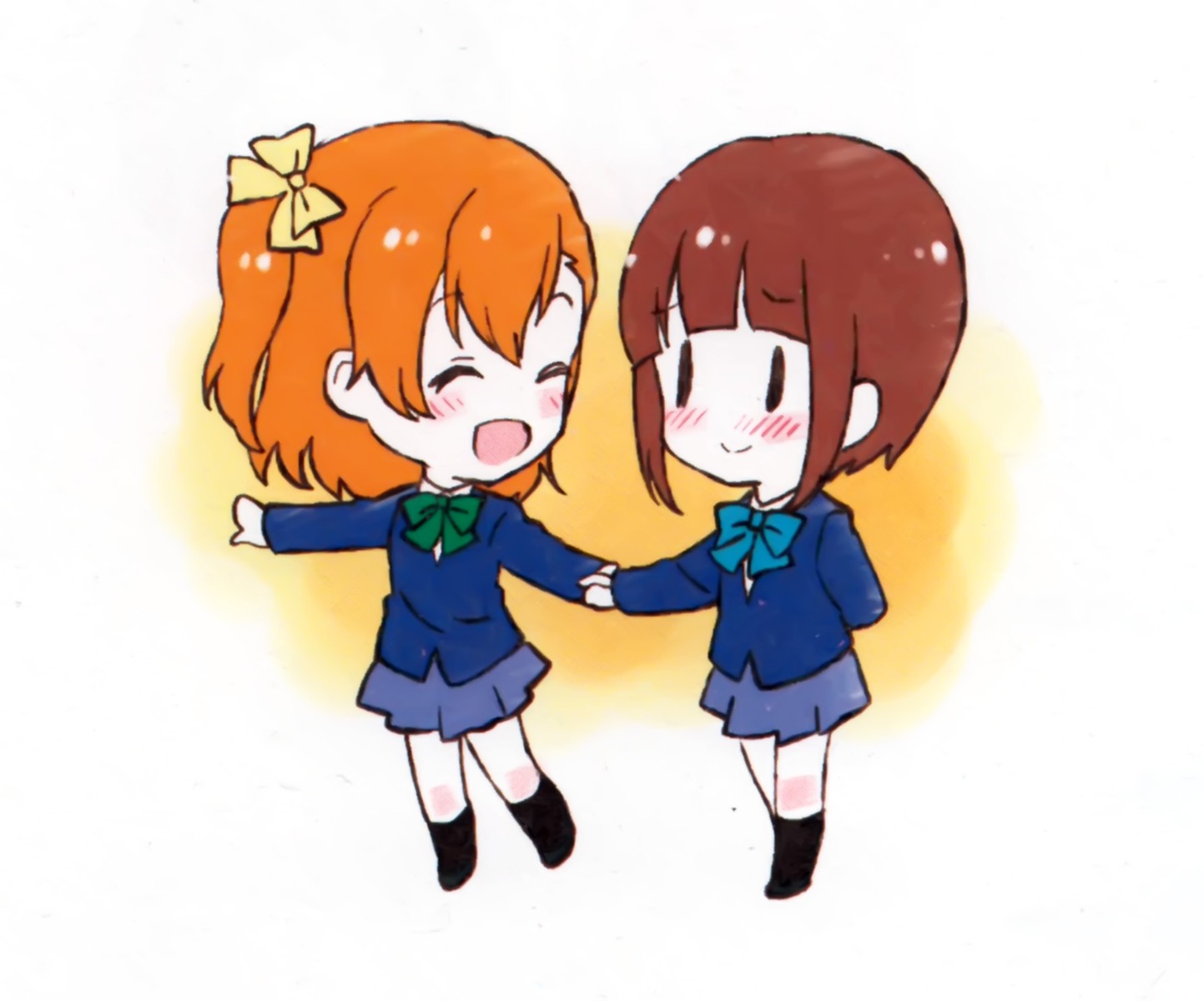 chibi kiyose_akame kousaka_honoka kousaka_yukiho love_live! screening seifuku