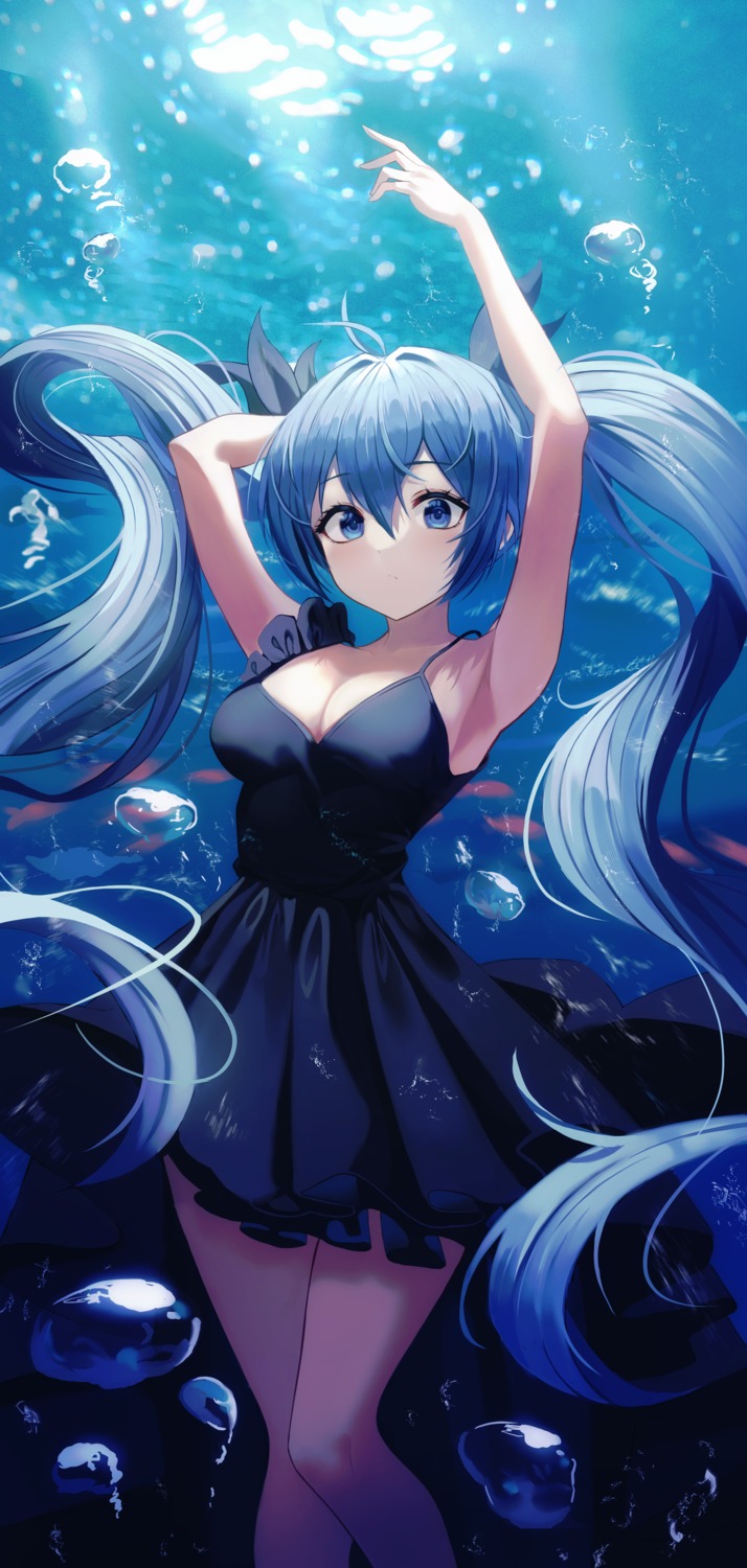 cleavage dress hatsune_miku no_bra poise shinkai_shoujo_(vocaloid) vocaloid