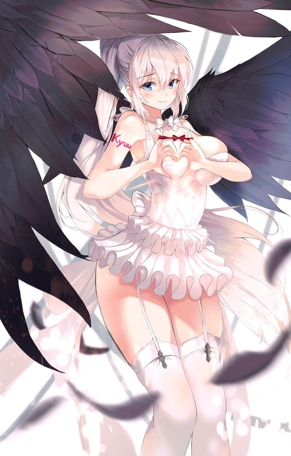 blade_&_soul breast_grab breast_hold dress kooemong stockings tattoo thighhighs wings