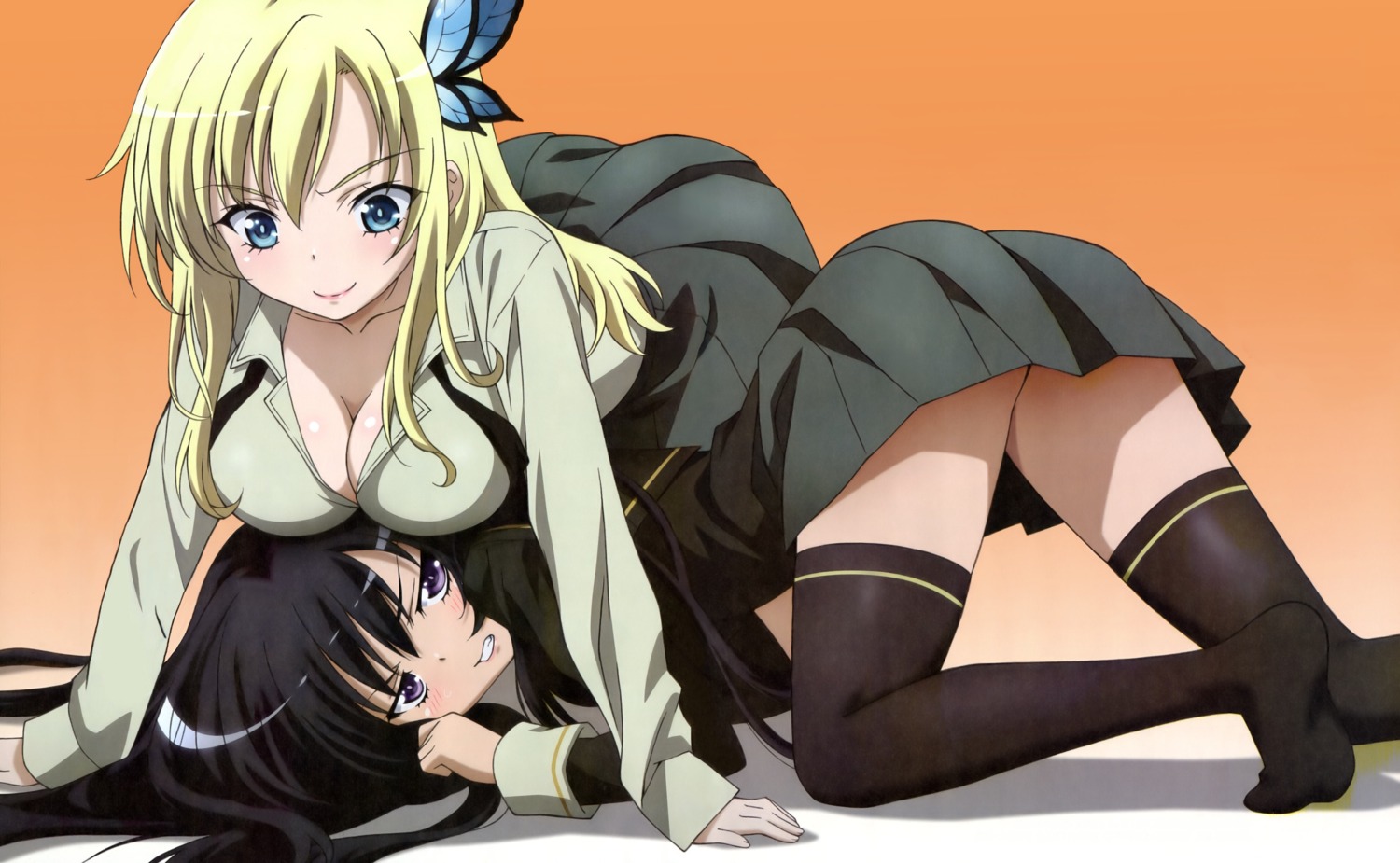 boku_wa_tomodachi_ga_sukunai cleavage detexted kashiwazaki_sena mikazuki_yozora ooshima_miwa seifuku thighhighs