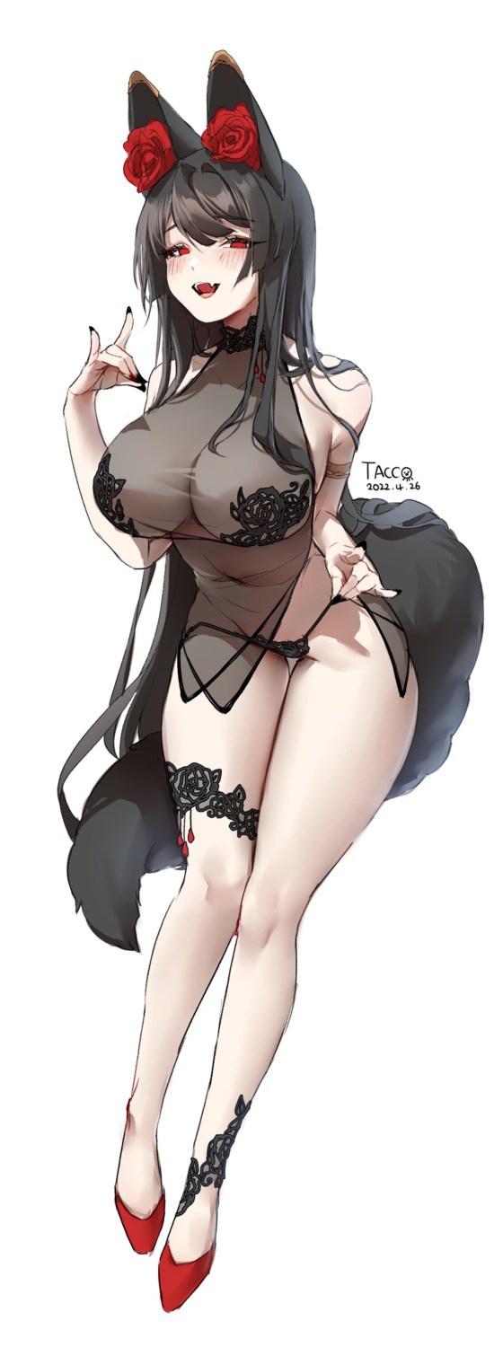 animal_ears garter kitsune no_bra pantsu see_through tacco_(tikeworld) tail