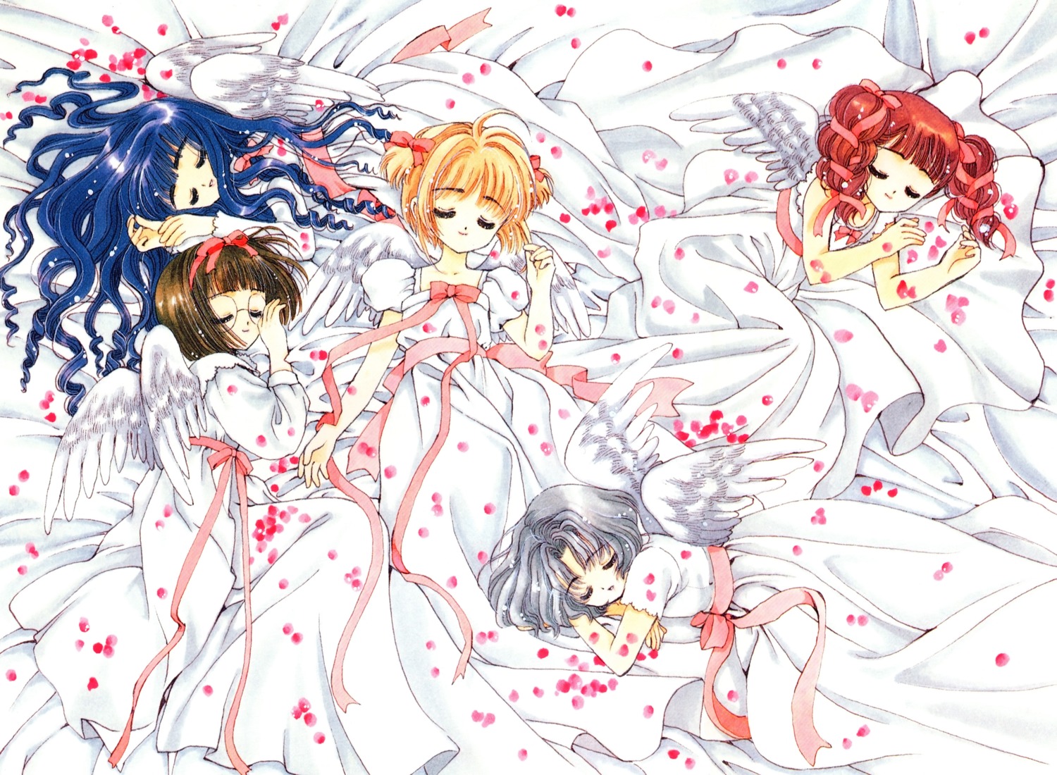 card_captor_sakura clamp daidouji_tomoyo dress fixed kinomoto_sakura mihara_chiharu possible_duplicate sasaki_rika wings yanagisawa_naoko