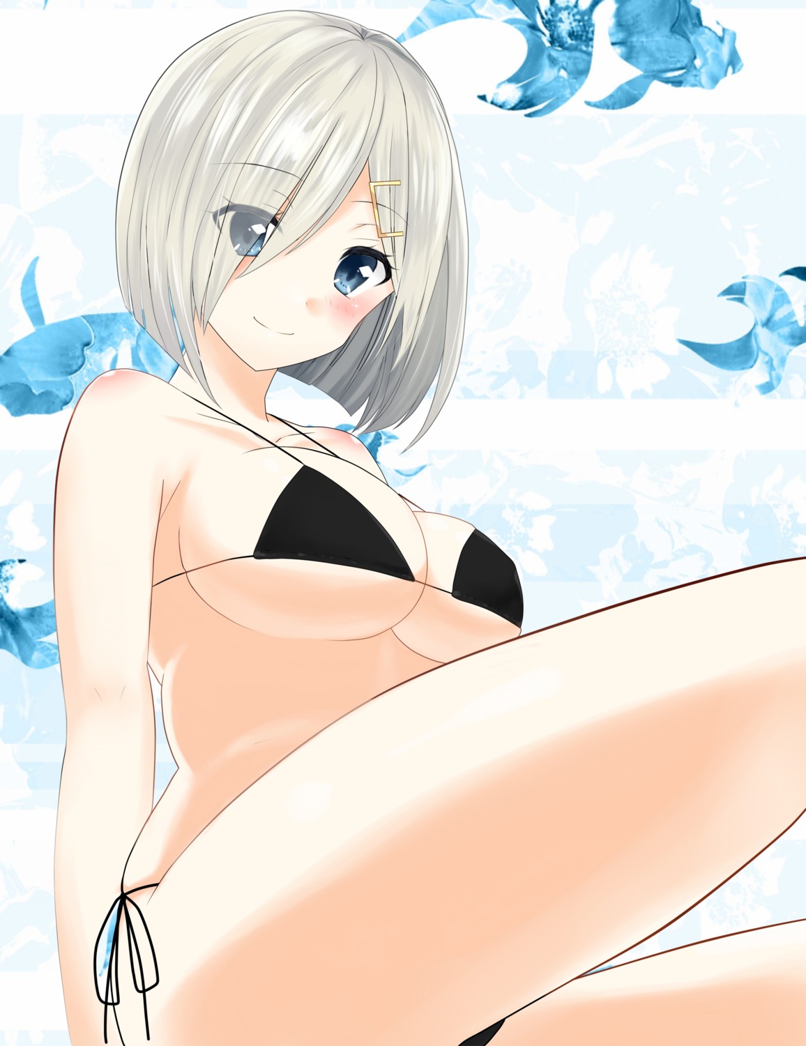 aonegi bikini cleavage hamakaze_(kancolle) kantai_collection swimsuits underboob