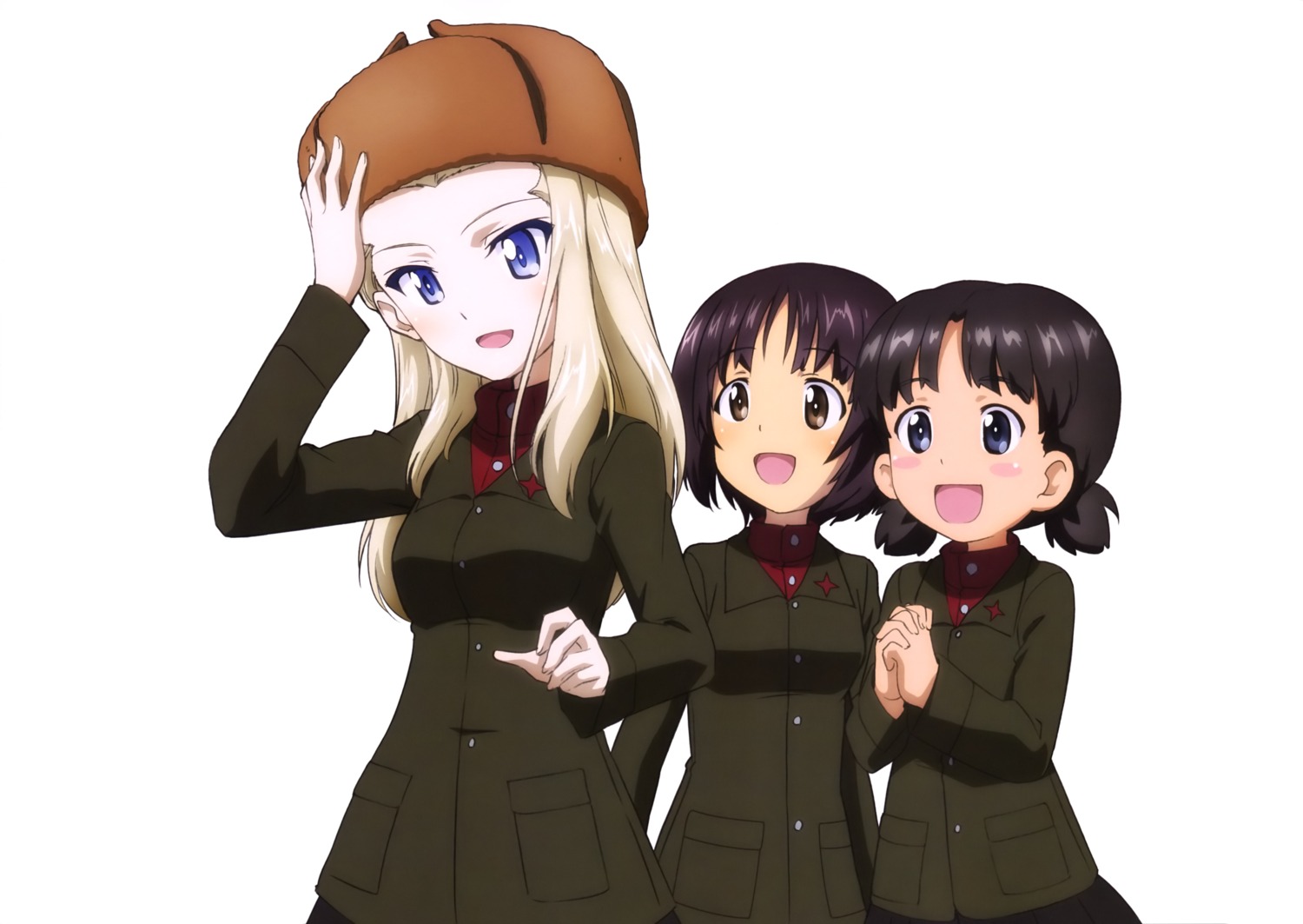 alina_(girls_und_panzer) clara_(girls_und_panzer) girls_und_panzer nina_(girls_und_panzer) uniform