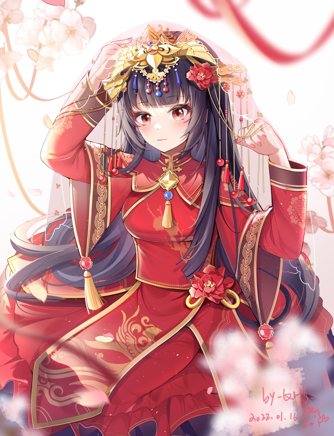 asian_clothes dress genshin_impact miaogujun wedding_dress yun_jin