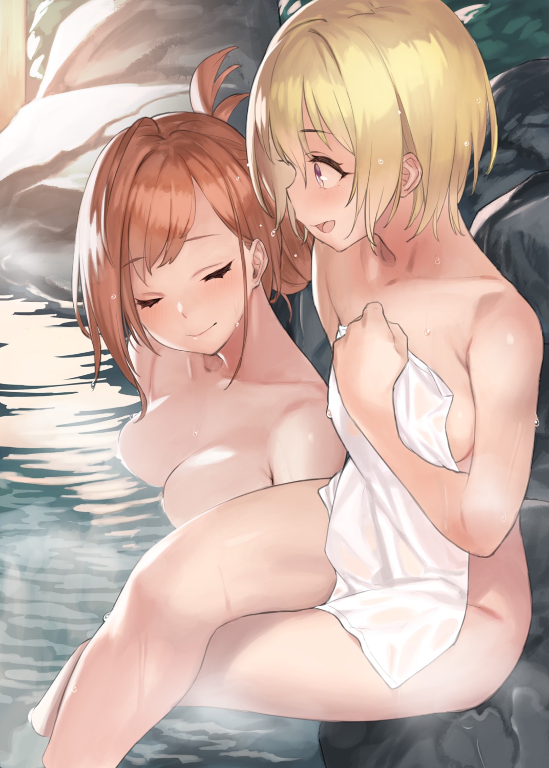 92m arisugawa_natsuha bathing naked onsen saijou_juri the_idolm@ster the_idolm@ster_shiny_colors towel wet