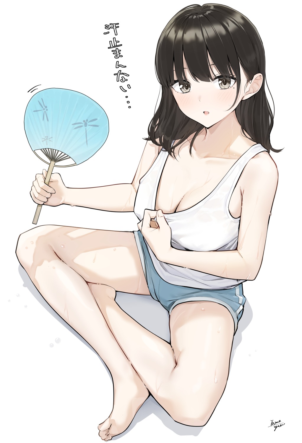 cleavage no_bra see_through takenoko_no_you wet wet_clothes