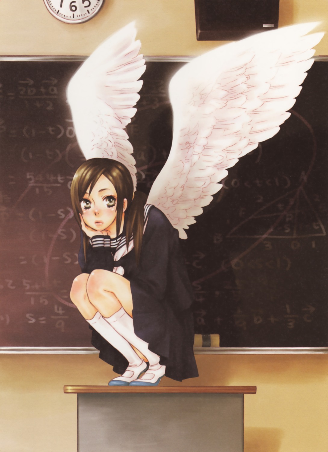 angel hoshino_lily seifuku wings