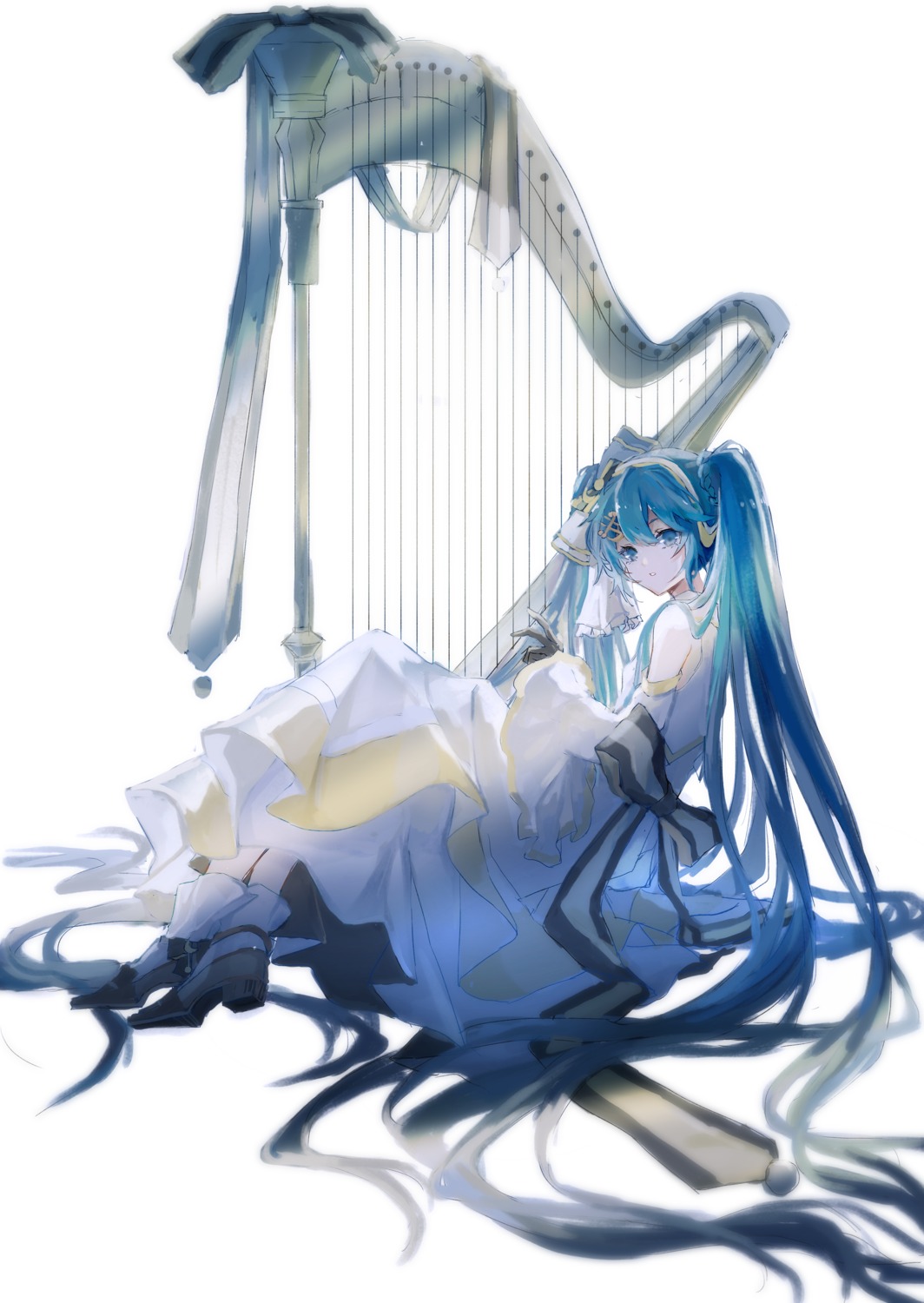 dress hatsune_miku heels michiki_kokuyou vocaloid yuki_miku