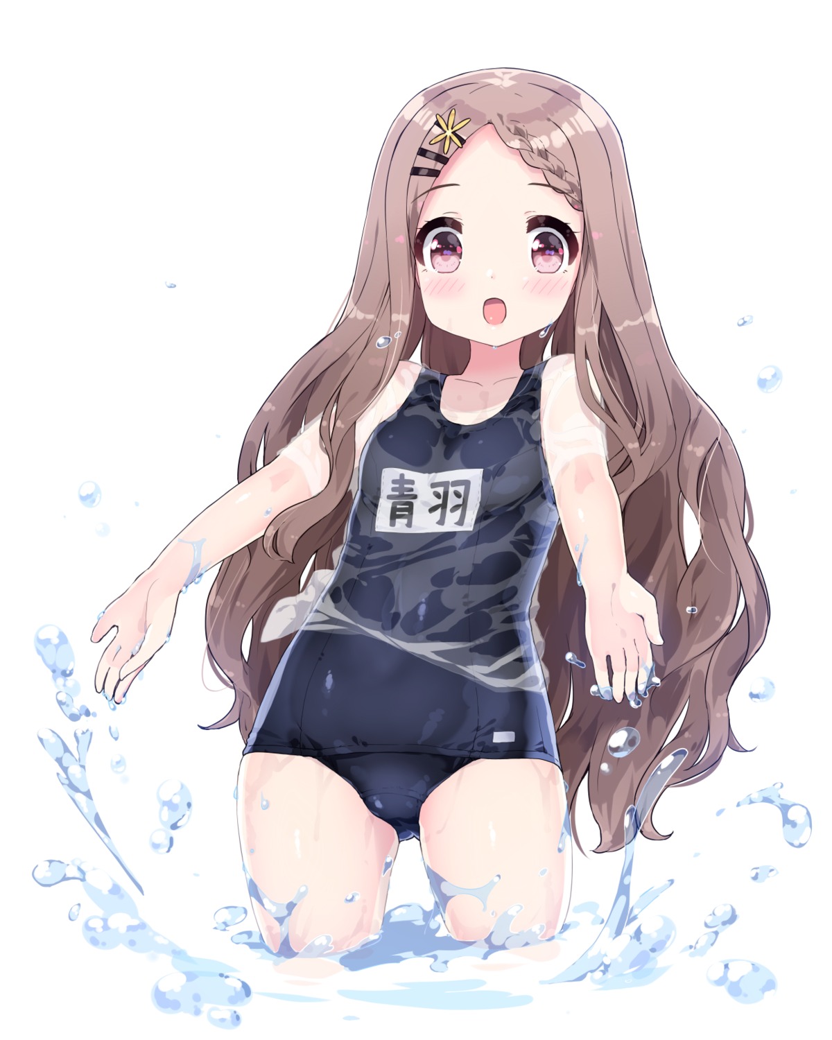 aoba_kokona ktsecond school_swimsuit swimsuits wet wet_clothes yama_no_susume