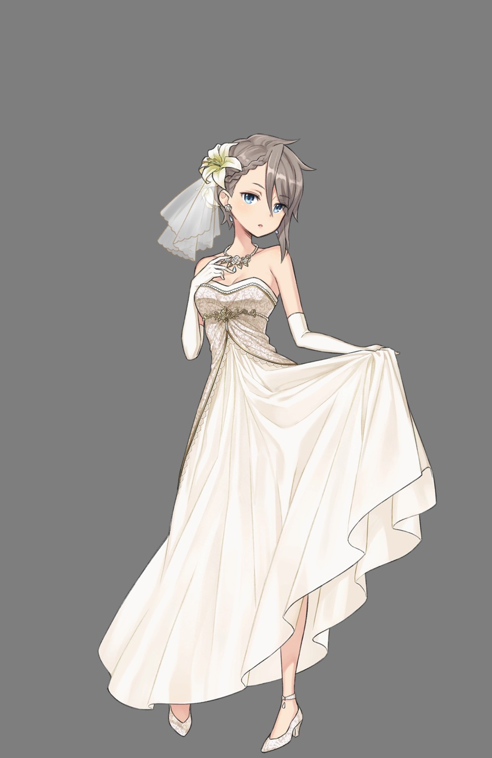 ange_(princess_principal) cleavage dress heels princess_principal skirt_lift tagme transparent_png wedding_dress