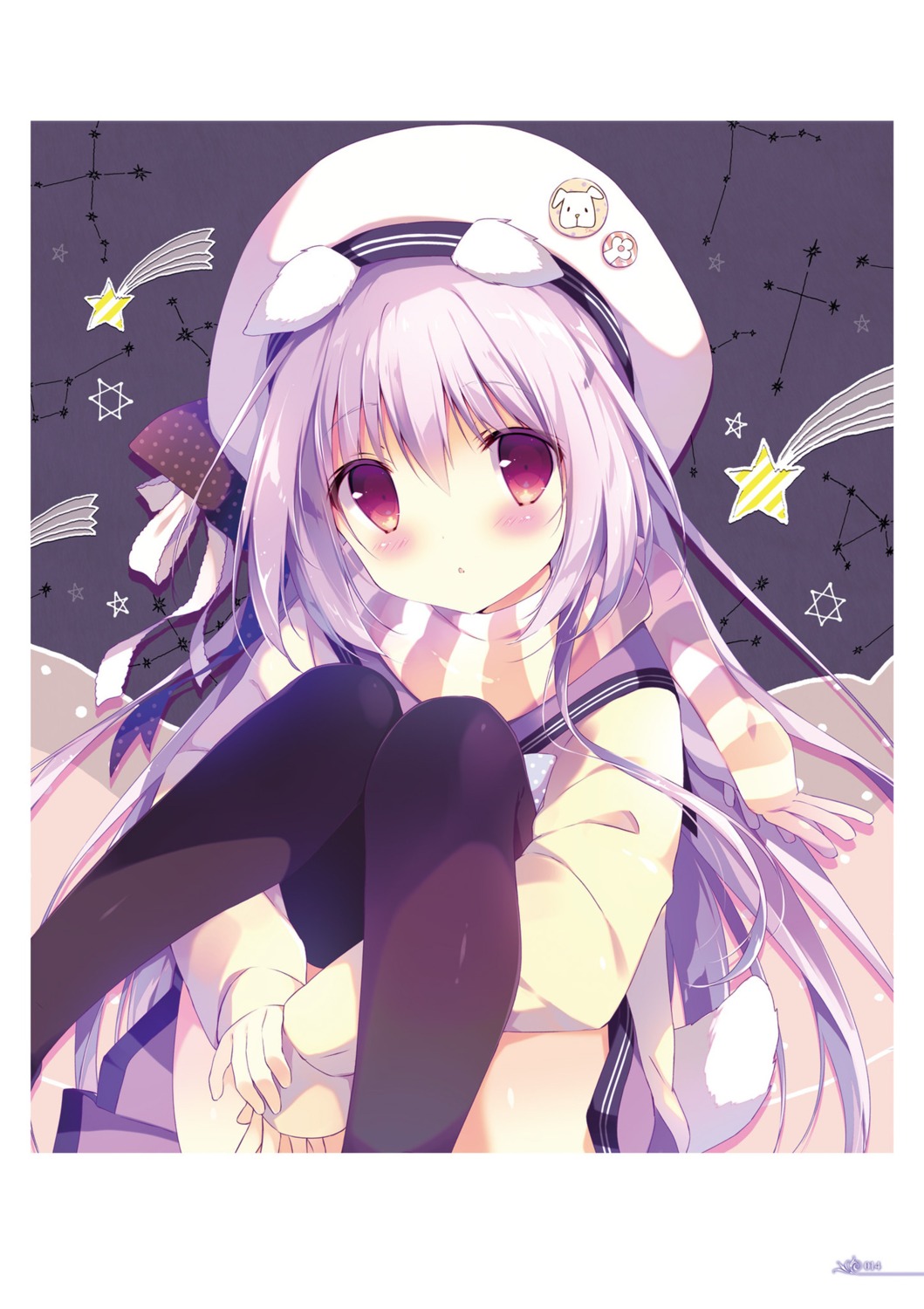 animal_ears digital_version inumimi seifuku shiratama shiroi_inu tail thighhighs