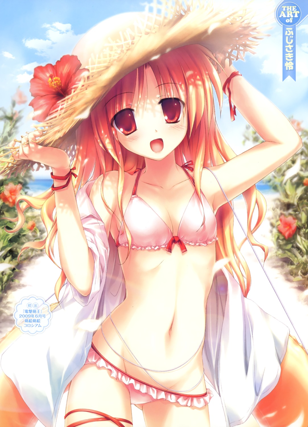 bikini dress_shirt fujisaki_rei open_shirt swimsuits