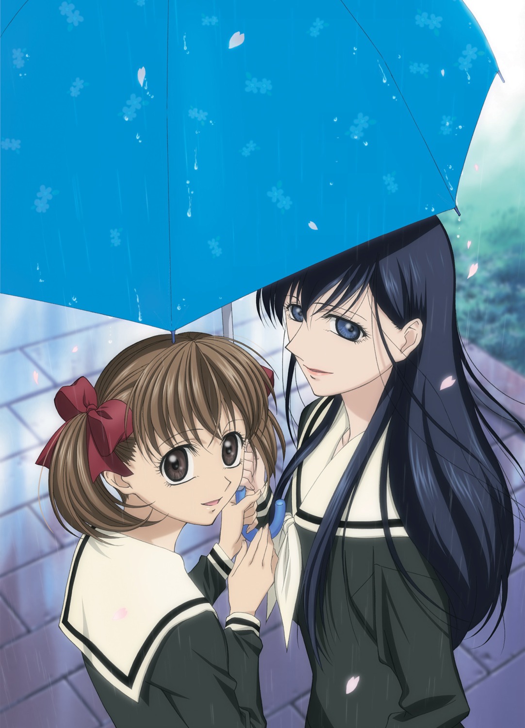 fukuzawa_yumi maria-sama_ga_miteru matsushima_akira ogasawara_sachiko seifuku umbrella wet