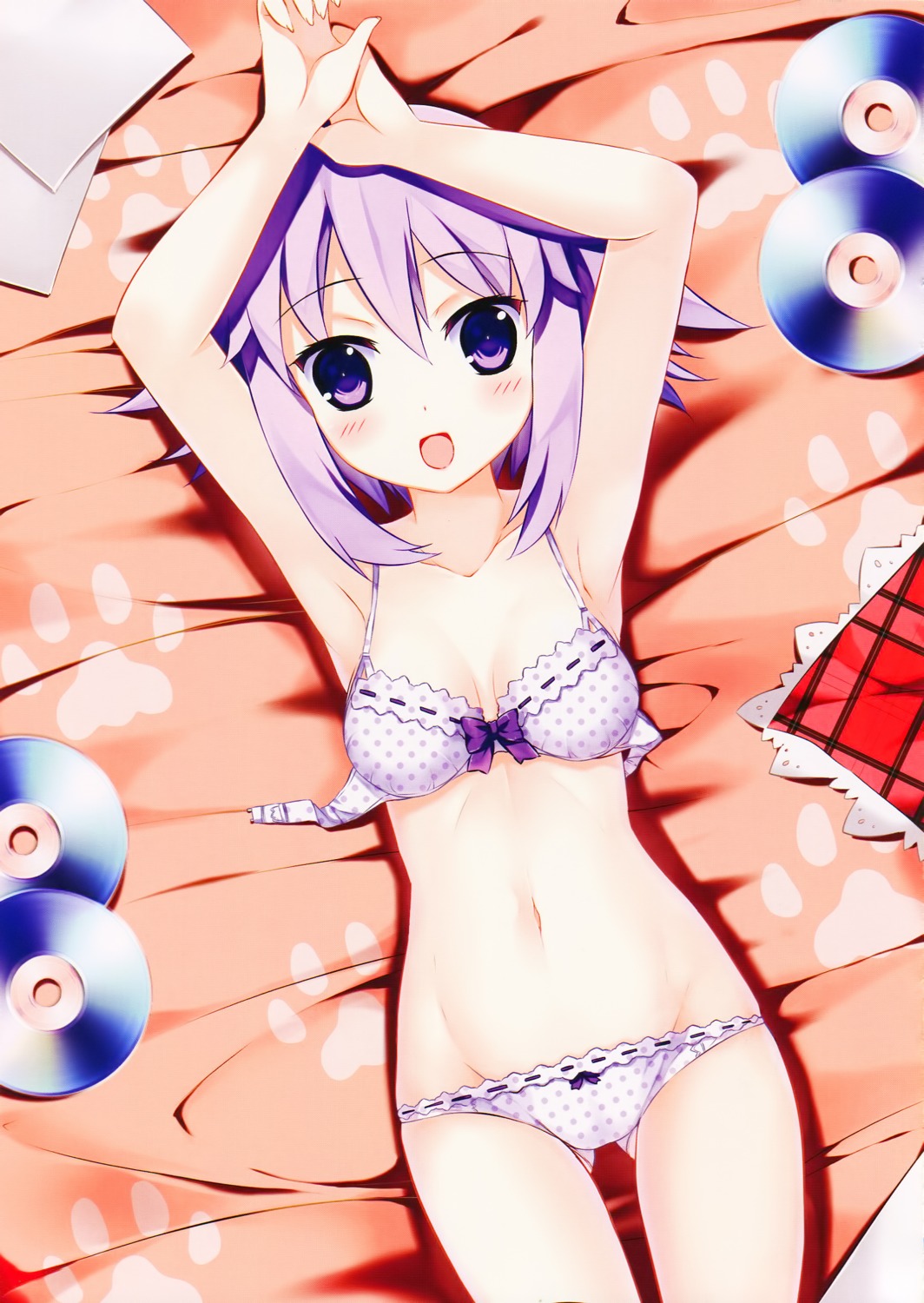 bra choujigen_game_neptune cleavage color_issue kaho_okashii neptune pantsu screening