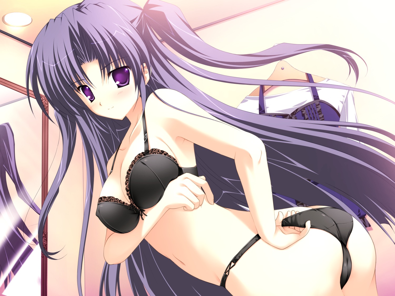 ass bra cameltoe cleavage erect_nipples game_cg lyrical_ds lyrical_lyric mikeou pantsu takami_rin