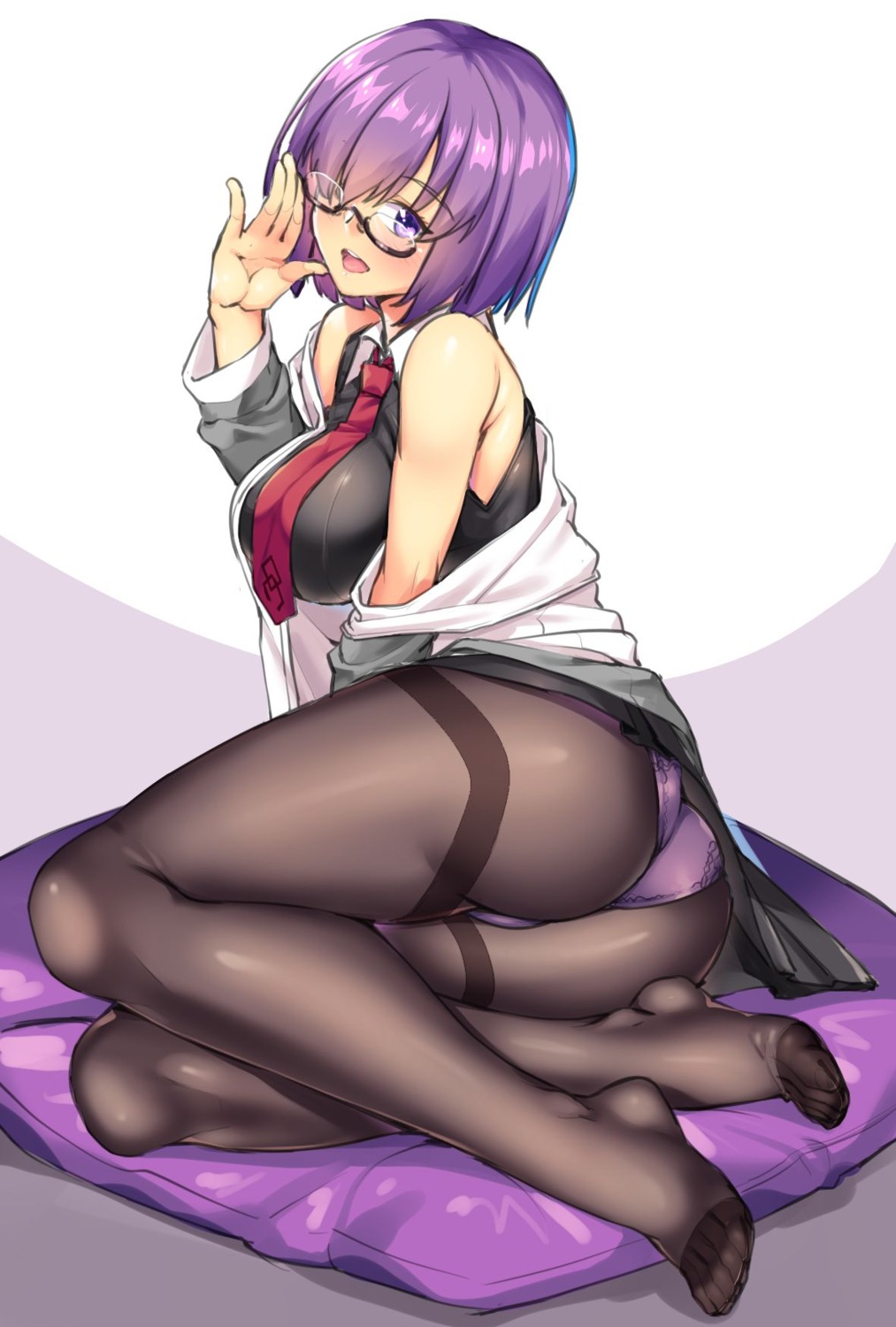 ass fate/grand_order mash_kyrielight megane merufena pantsu pantyhose