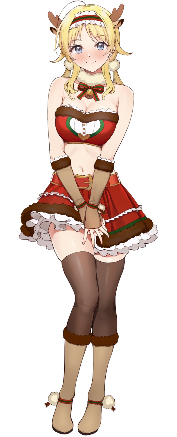 ameyame christmas cleavage horns thighhighs
