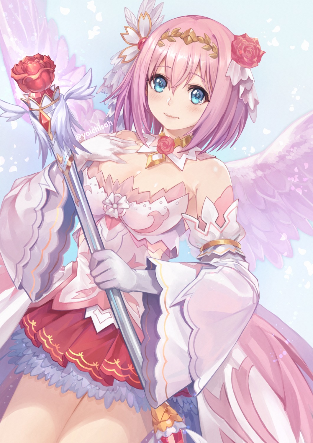 cleavage itou_youichi no_bra princess_connect! princess_connect!_re:dive weapon wings