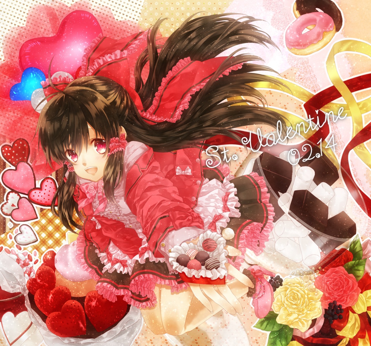 hakurei_reimu kujaku_renka touhou valentine