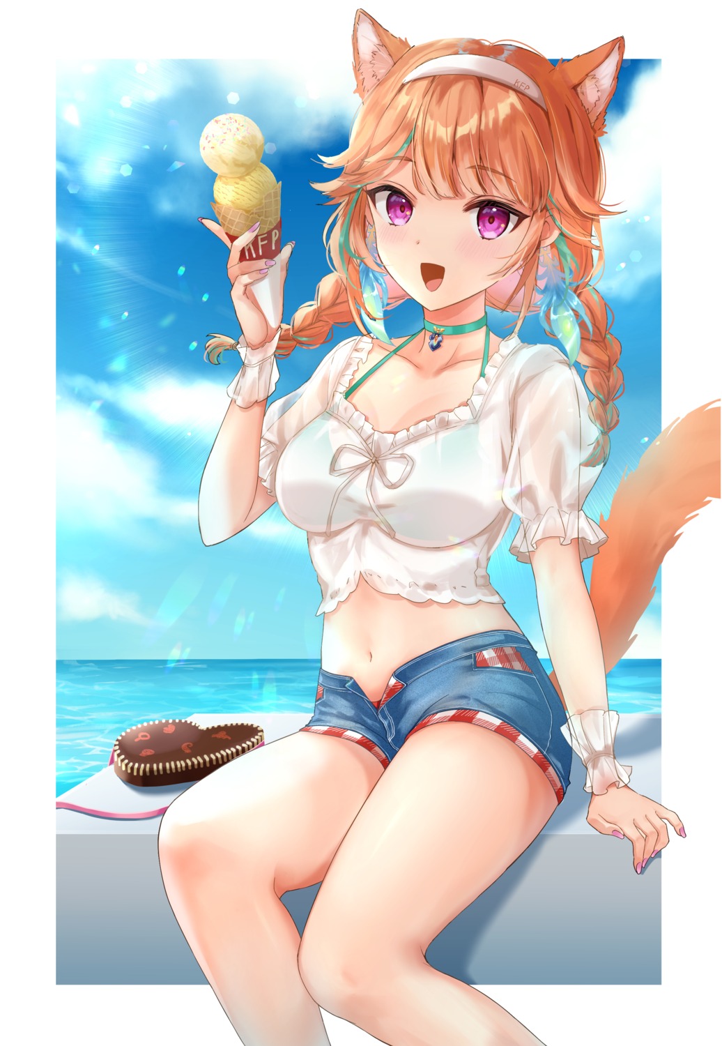 animal_ears bikini_top hololive hololive_english kebaboishii see_through swimsuits tail takanashi_kiara