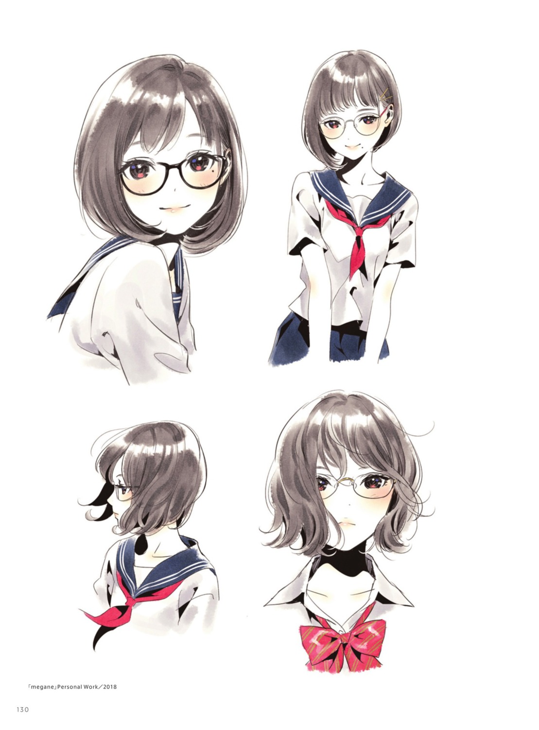 expression megane morikura_en seifuku sketch