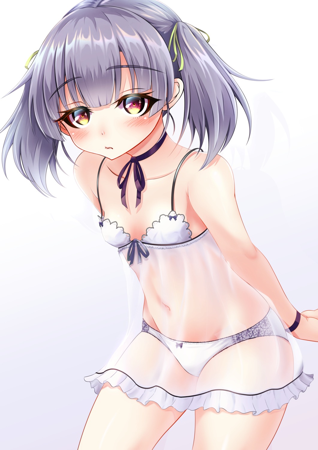 bra cleavage kantai_collection lingerie ooshio_(kancolle) pantsu see_through tagme