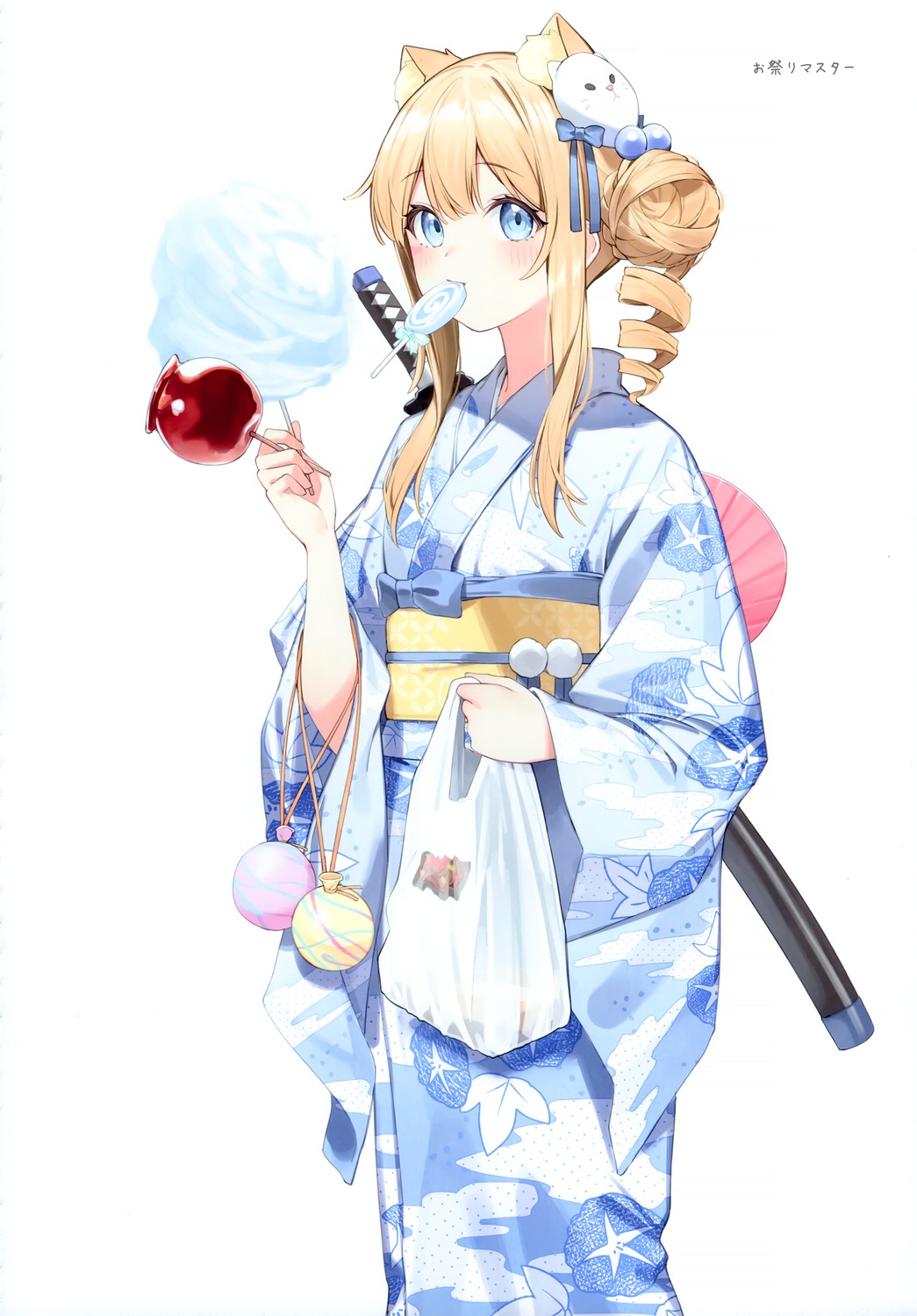 animal_ears kimono nekomimi nyum sword