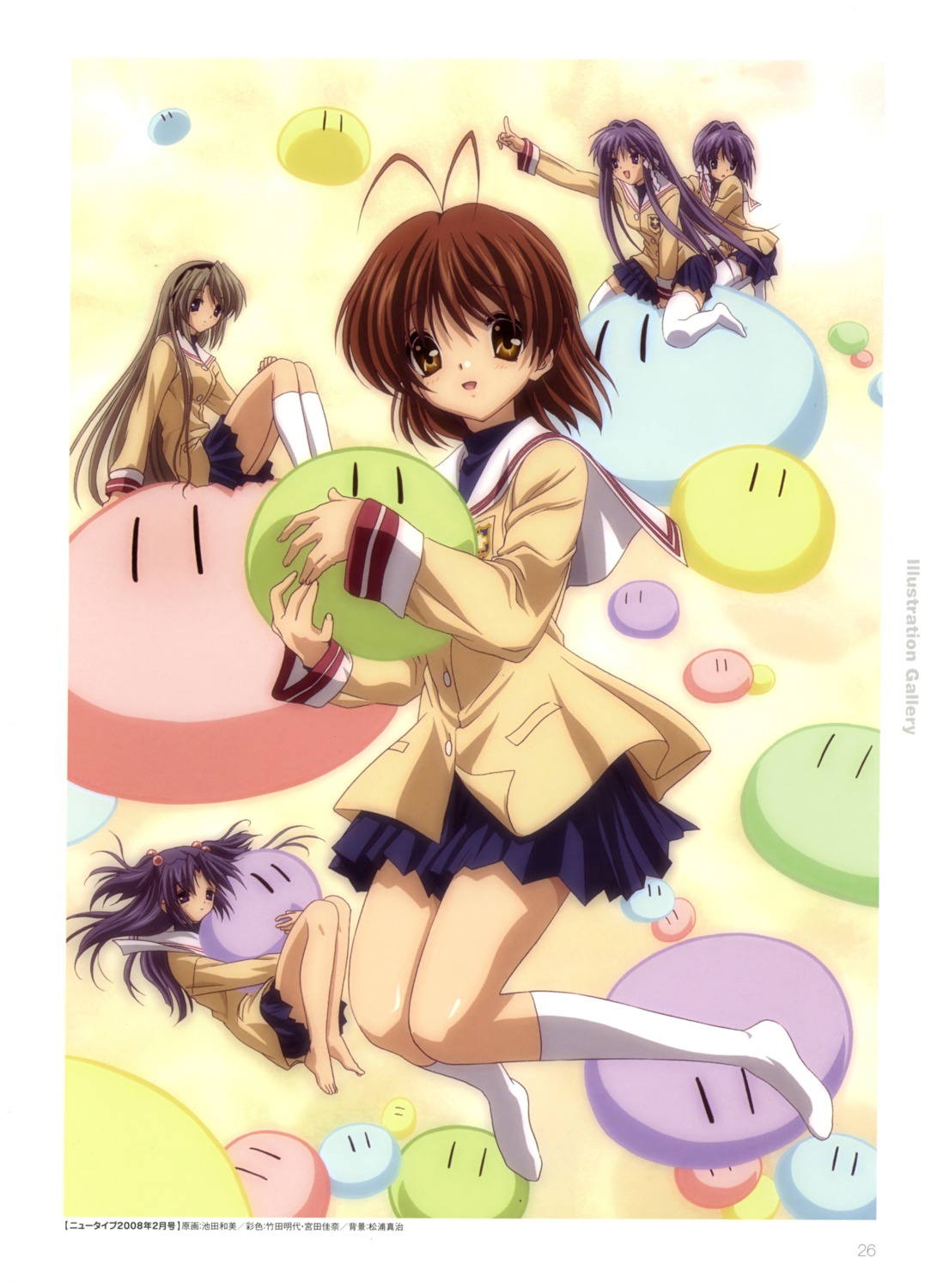 clannad fujibayashi_kyou fujibayashi_ryou furukawa_nagisa ichinose_kotomi ikeda_kazumi sakagami_tomoyo seifuku