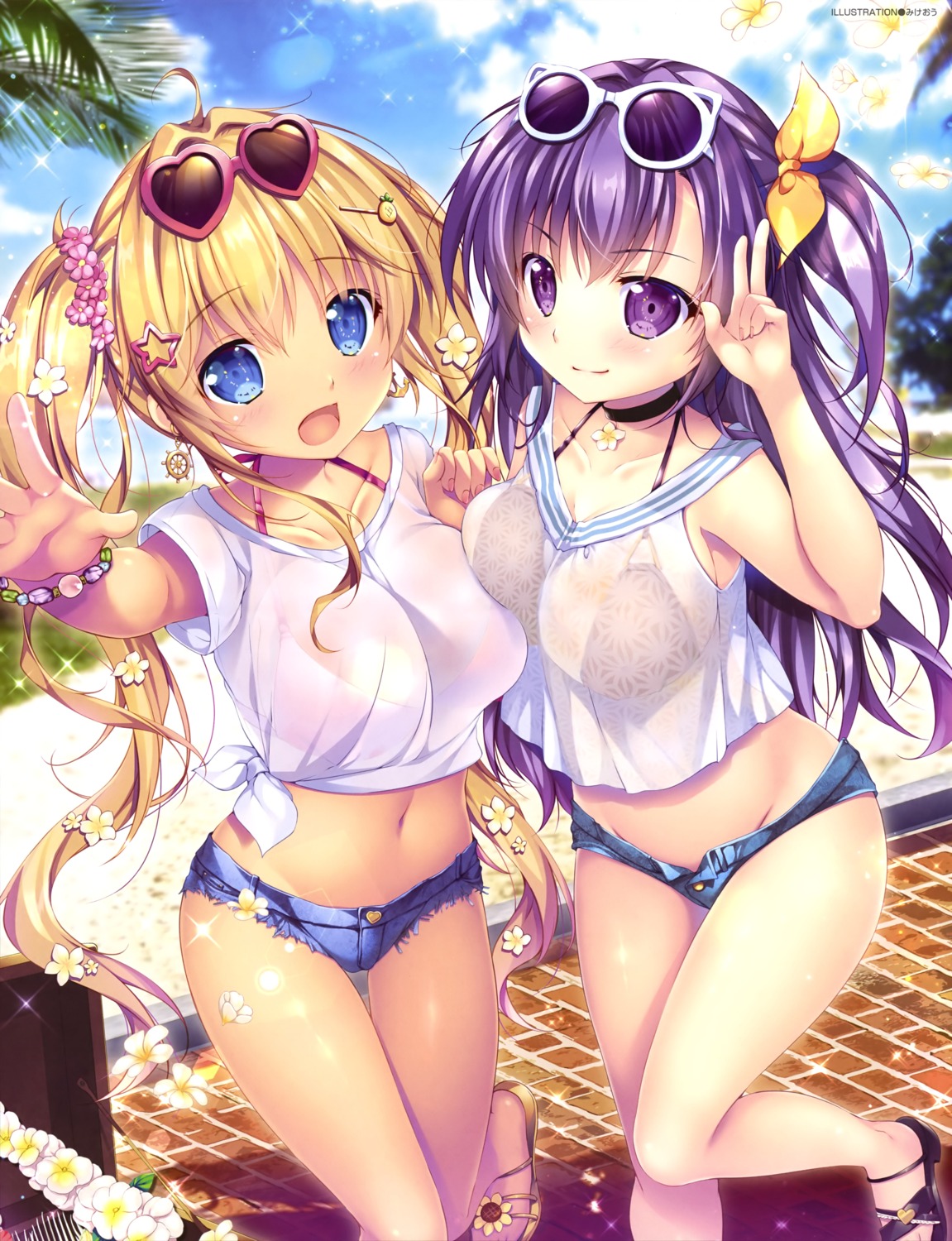 bikini_top megane mikeou see_through swimsuits