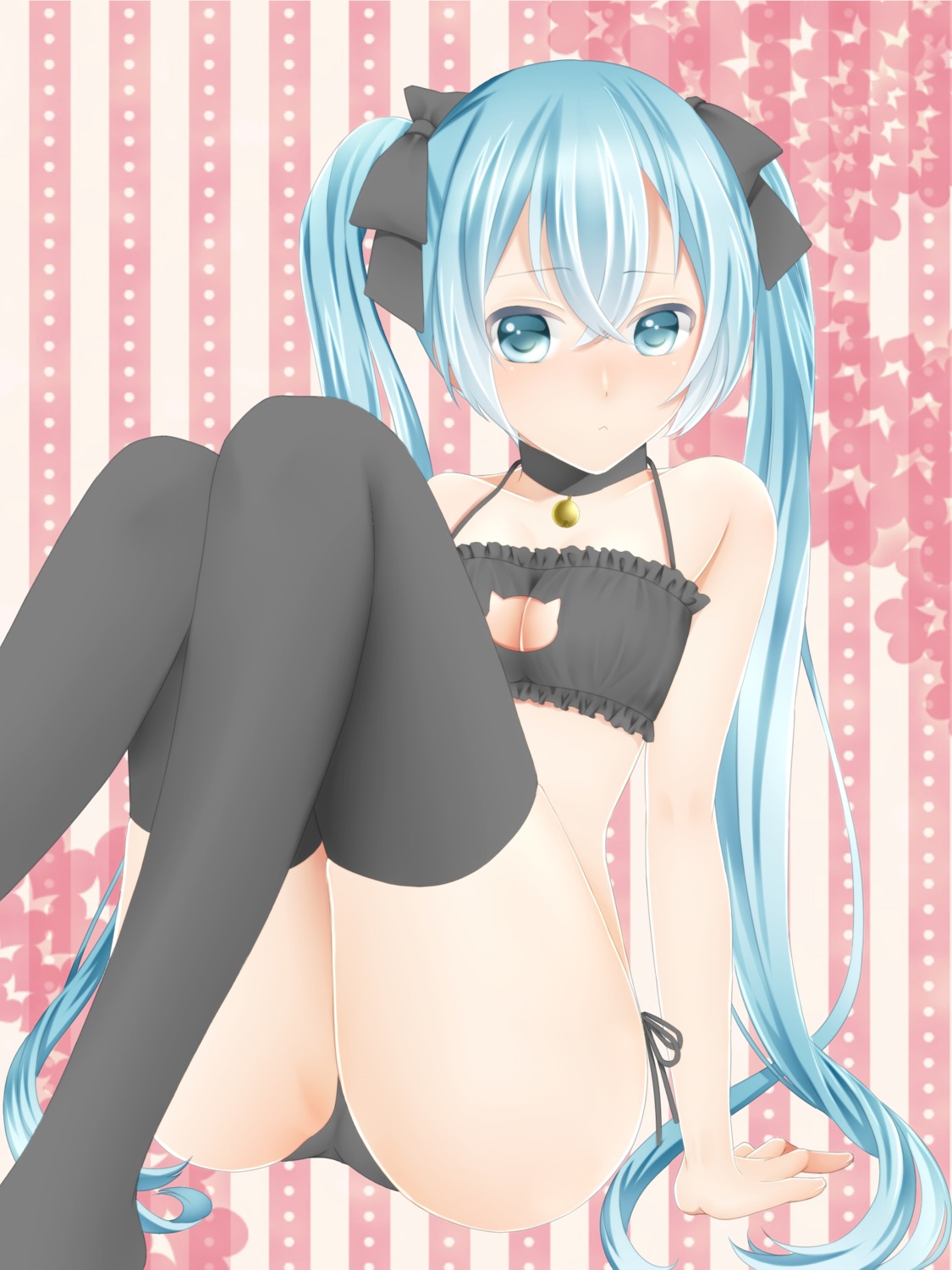 animal_ears cleavage hatsune_miku lingerie nekomimi pantsu sakurai_sakurako string_panties thighhighs vocaloid