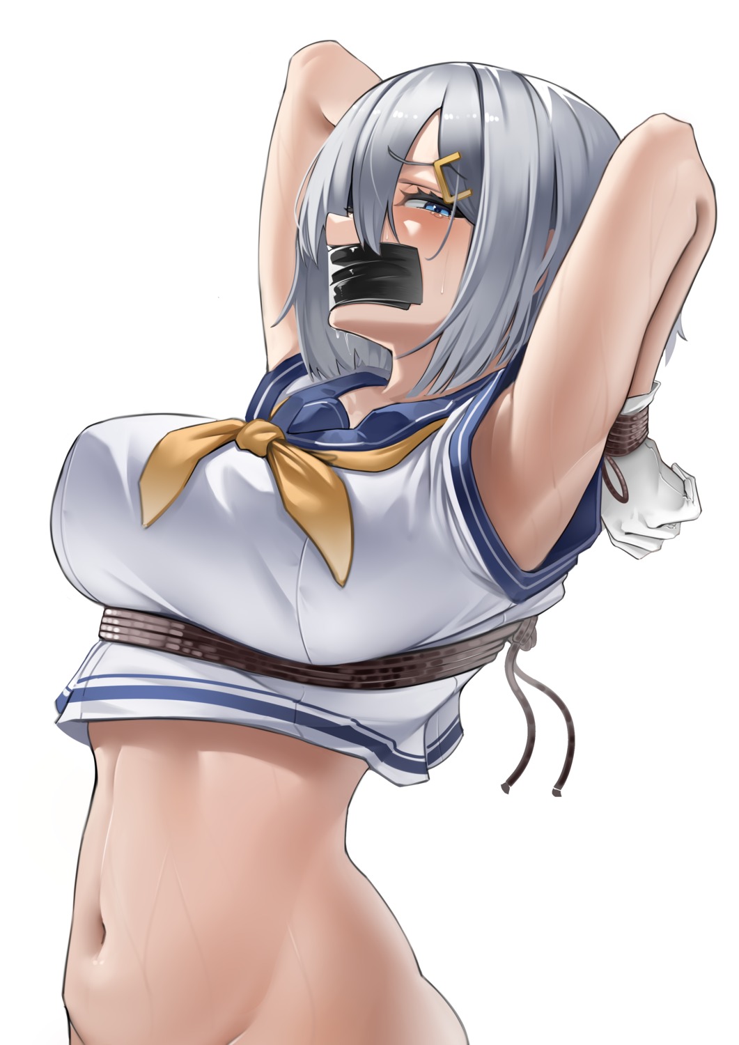 bondage bottomless hamakaze_(kancolle) harris_hero kantai_collection seifuku